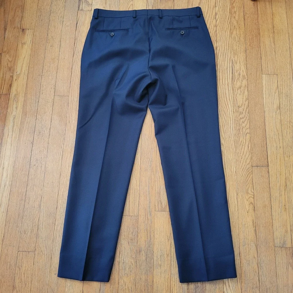2 Pc Ralph‎ Lauren 42L 34R Suit Navy Blue Wool Classic Dapper Preppy Business